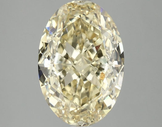 Lab-Grown Oval Diamond - 4.05 Carats, Fancy Vivid Yellow Color, VVS2 Clarity - Certified by IGI - Report Number: LG689542688