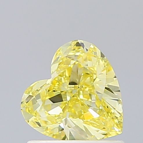 Lab-Grown Heart Diamond - 1.0 Carats, Fancy Intense Yellow Color, VVS2 Clarity - Certified by IGI - Report Number: LG657417617
