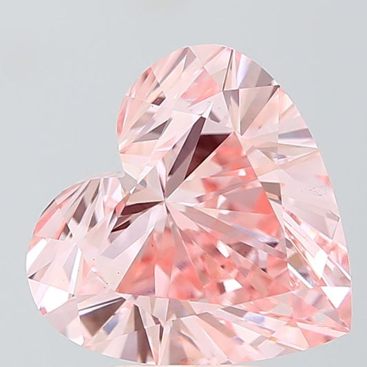 Lab-Grown Heart Diamond - 5.03 Carats, Fancy Vivid Pink Color, VS1 Clarity - Certified by IGI - Report Number: LG683581796