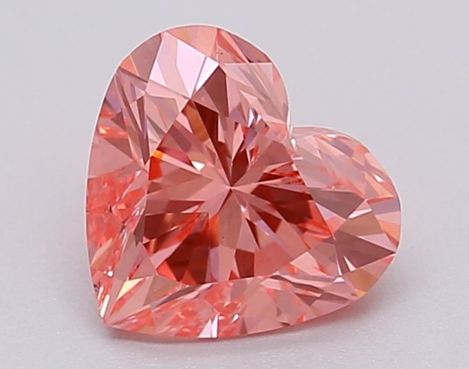 Lab-Grown Heart Diamond - 1.01 Carats, Fancy Vivid Pink Color, VS1 Clarity - Certified by IGI - Report Number: LG615367062