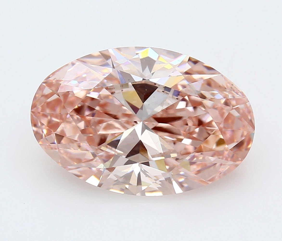 Lab-Grown Oval Diamond - 8.01 Carats, Fancy Vivid Pink Color, VS1 Clarity - Certified by IGI - Report Number: LG674532678