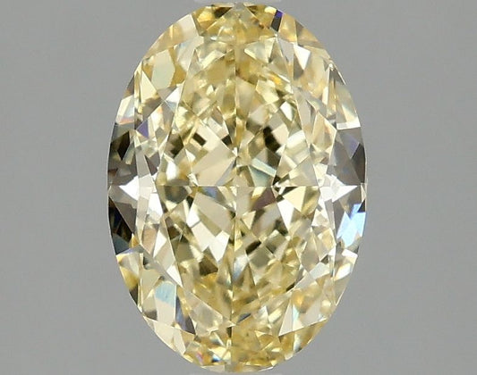 Lab-Grown Oval Diamond - 2.02 Carats, Fancy Intense Yellow Color, VVS2 Clarity - Certified by IGI - Report Number: LG681518400