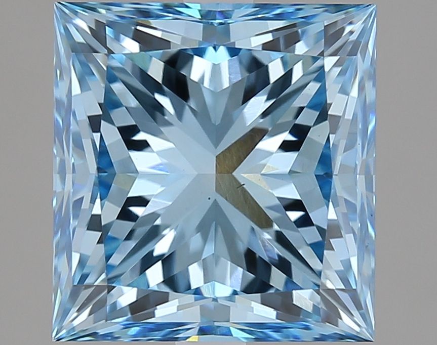 Lab-Grown Princess Diamond - 3.01 Carats, Fancy Vivid Blue Color, VS1 Clarity - Certified by IGI - Report Number: LG612316270