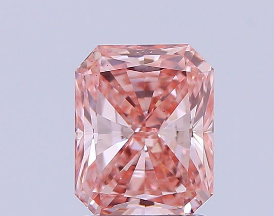 Lab-Grown Radiant Diamond - 1.51 Carats, Fancy Vivid Pink Color, VS2 Clarity - Certified by IGI - Report Number: LG640427785
