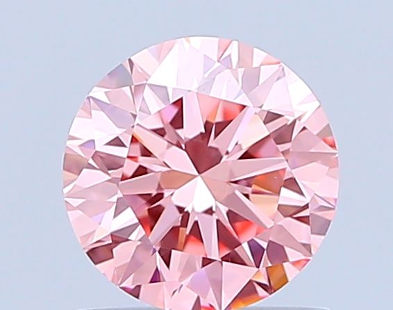 Lab-Grown Round Diamond - 1.0 Carats, Fancy Vivid Pink Color, VVS2 Clarity - Certified by IGI - Report Number: LG647452536