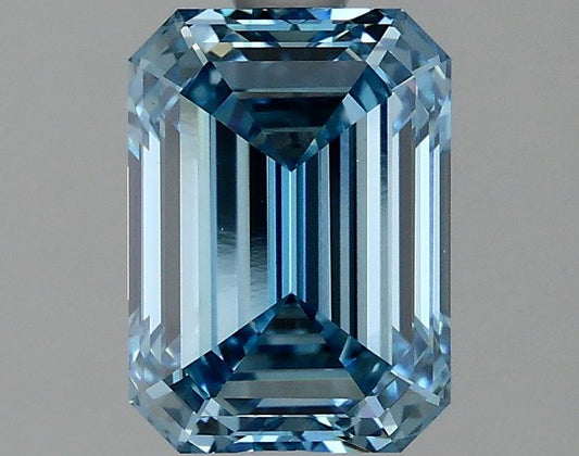 Lab-Grown Emerald Diamond - 2.03 Carats, Fancy Vivid Blue Color, VVS2 Clarity - Certified by IGI - Report Number: LG634426790