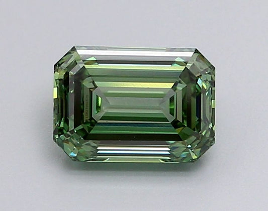 Lab-Grown Emerald Diamond - 1.55 Carats, Fancy Vivid Green Color, VVS2 Clarity - Certified by IGI - Report Number: LG627482575