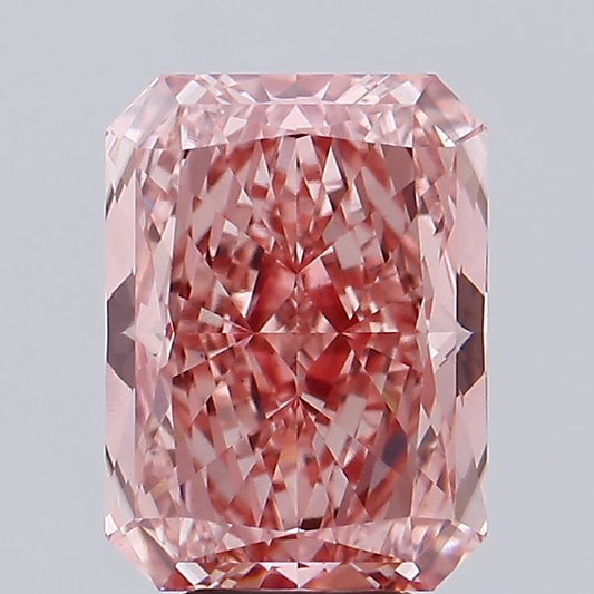 Lab-Grown Radiant Diamond - 7.07 Carats, Fancy Vivid Pink Color, VS2 Clarity - Certified by IGI - Report Number: LG593368766