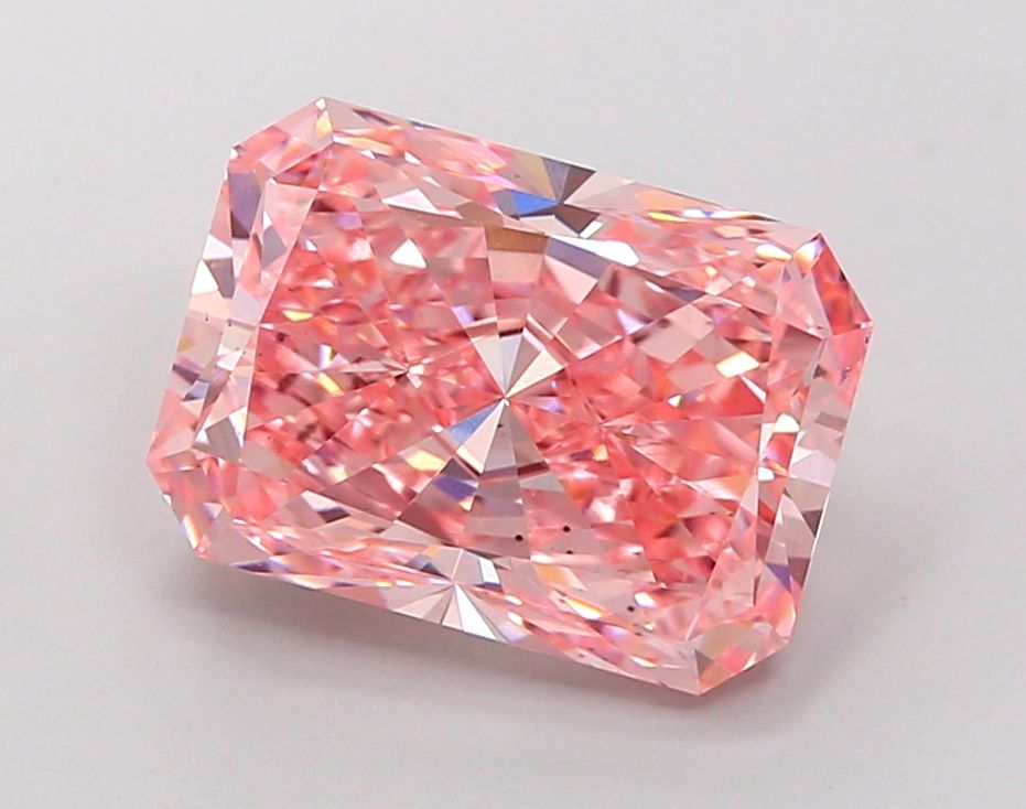 Lab-Grown Radiant Diamond - 4.0 Carats, Fancy Vivid Pink Color, VS1 Clarity - Certified by IGI - Report Number: LG698546909