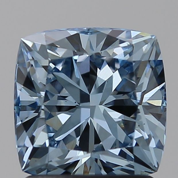 Lab-Grown Cushion Diamond - 1.58 Carats, Fancy Vivid Blue Color, VS2 Clarity - Certified by IGI - Report Number: LG638446705