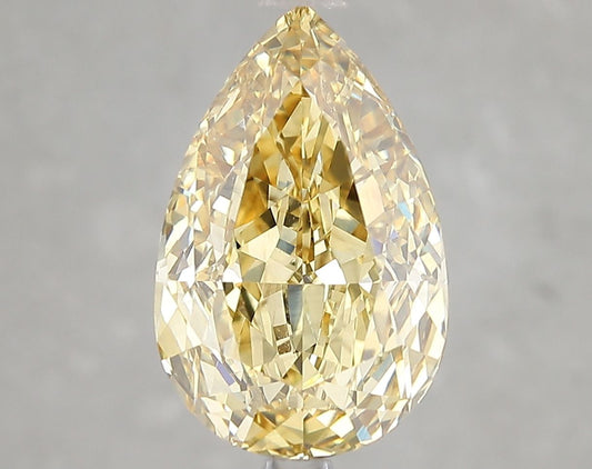 Lab-Grown Pear Diamond - 4.52 Carats, Fancy Intense Yellow Color, VS2 Clarity - Certified by IGI - Report Number: LG662484512