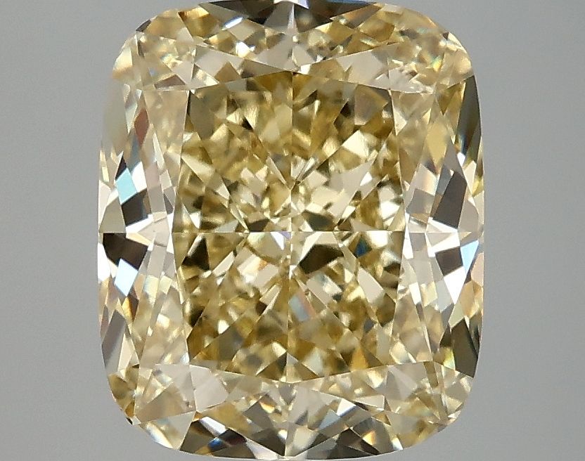 Lab-Grown Cushion Diamond - 4.1 Carats, Fancy Intense Yellow Color, VVS2 Clarity - Certified by IGI - Report Number: LG671469472