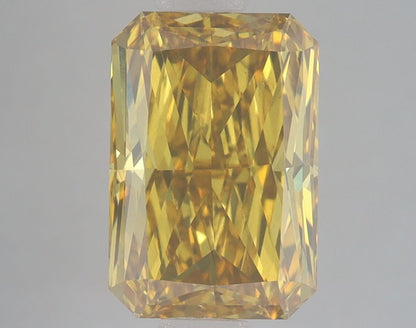 Lab-Grown Radiant Diamond - 4.02 Carats, Fancy Vivid Brownish Yellow Color, VS2 Clarity - Certified by IGI - Report Number: LG671468680