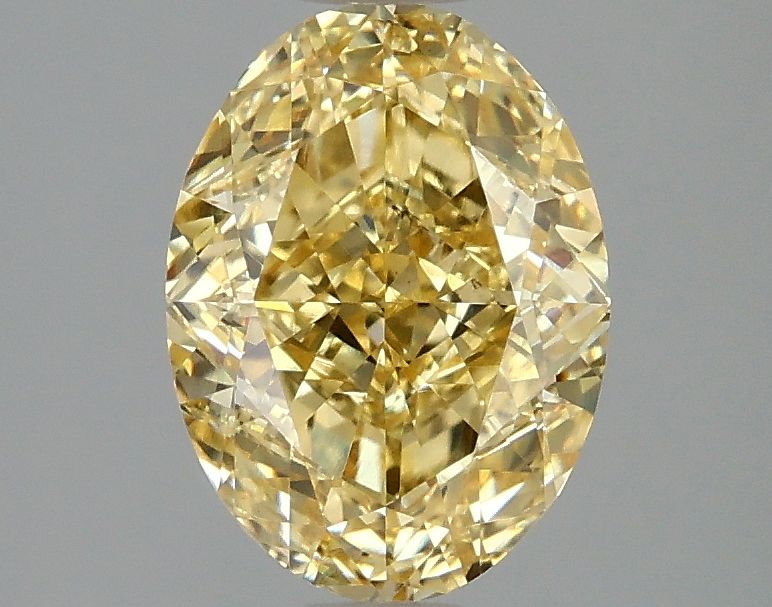 Lab-Grown Oval Diamond - 2.05 Carats, Fancy Vivid Yellow Color, VVS2 Clarity - Certified by IGI - Report Number: LG666411166