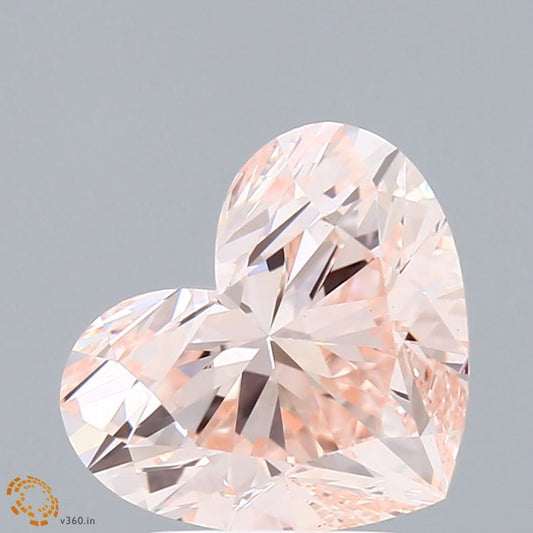 Lab-Grown Heart Diamond - 3.04 Carats, Fancy Pink Color, VVS2 Clarity - Certified by IGI - Report Number: LG627470066