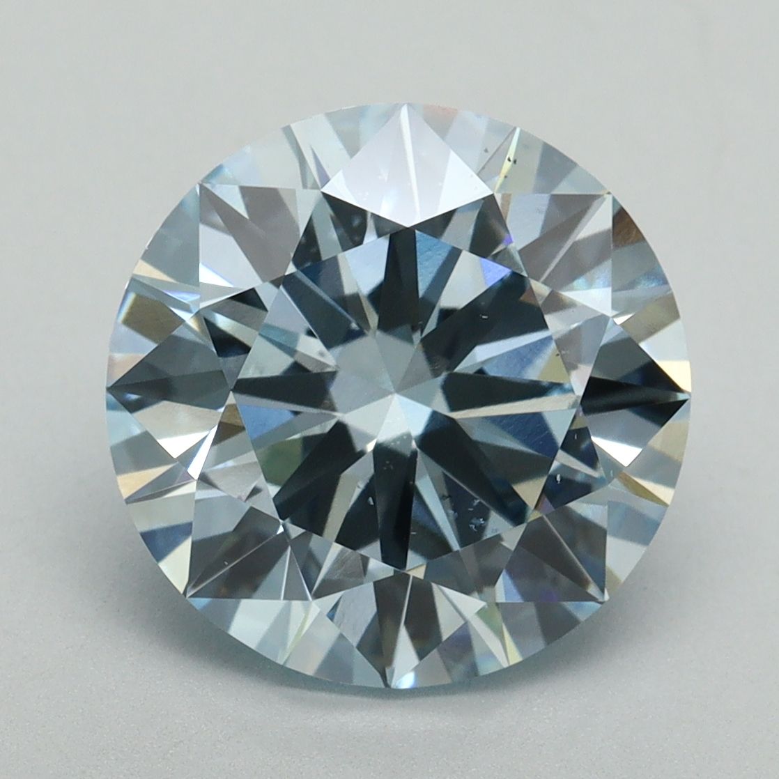 Lab-Grown Round Diamond - 5.02 Carats, Fancy Intense Blue Color, VS2 Clarity - Certified by IGI - Report Number: LG636401490