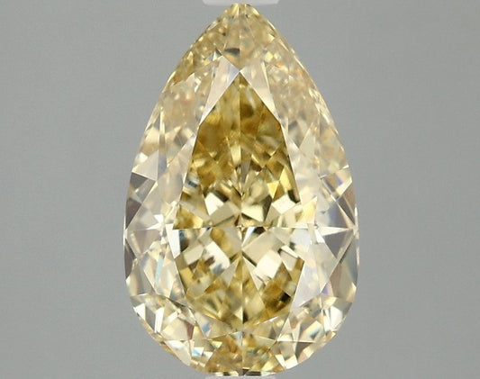 Lab-Grown Pear Diamond - 2.07 Carats, Fancy Intense Yellow Color, VVS2 Clarity - Certified by IGI - Report Number: LG666416185