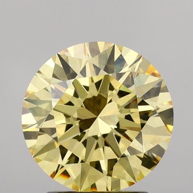 Lab-Grown Round Diamond - 3.01 Carats, Fancy Intense Yellow Color, VS2 Clarity - Certified by IGI - Report Number: LG680560318