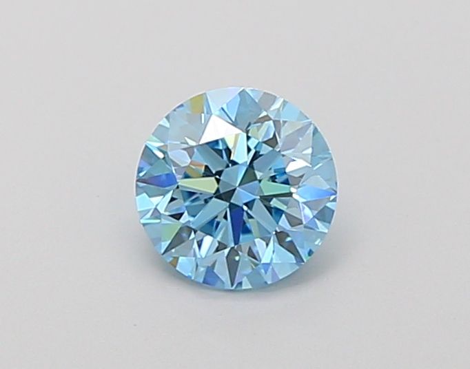 Lab-Grown Round Diamond - 0.66 Carats, Fancy Vivid Blue Color, VVS2 Clarity - Certified by IGI - Report Number: LG666403448