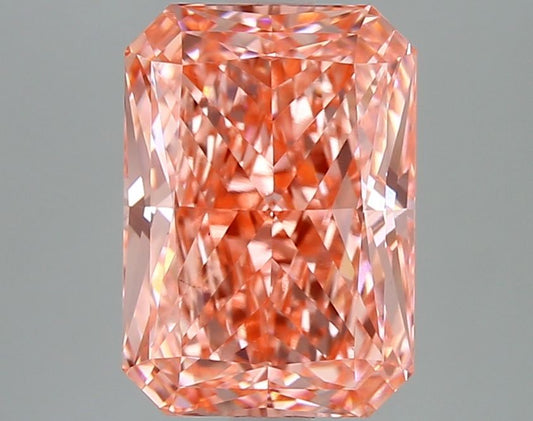 Lab-Grown Radiant Diamond - 4.04 Carats, Fancy Vivid Pink Color, VS1 Clarity - Certified by IGI - Report Number: LG665421529