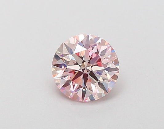 Lab-Grown Round Diamond - 0.83 Carats, Fancy Pink Color, VVS2 Clarity - Certified by IGI - Report Number: LG666403442