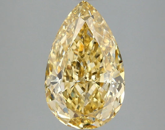 Lab-Grown Pear Diamond - 3.0 Carats, Fancy Intense Yellow Color, VS2 Clarity - Certified by IGI - Report Number: LG663405937