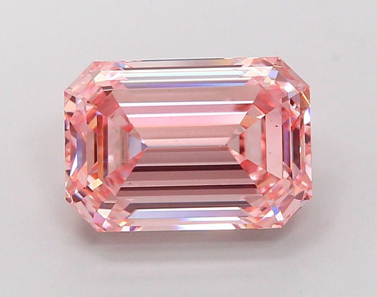 Lab-Grown Emerald Diamond - 4.01 Carats, Fancy Intense Pink Color, VS2 Clarity - Certified by IGI - Report Number: LG698546904