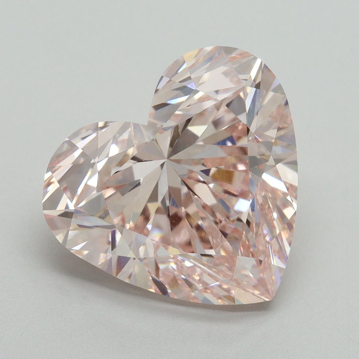 Lab-Grown Heart Diamond - 6.61 Carats, Fancy Pink Color, VVS2 Clarity - Certified by IGI - Report Number: LG641477874