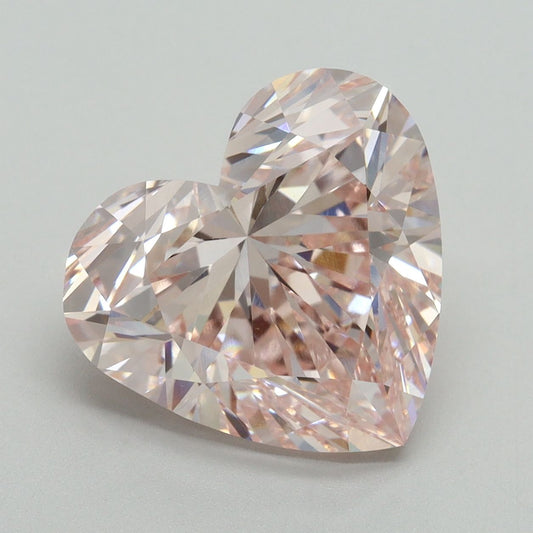 Lab-Grown Heart Diamond - 6.61 Carats, Fancy Pink Color, VVS2 Clarity - Certified by IGI - Report Number: LG641477874