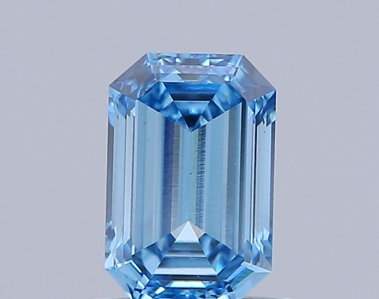 Lab-Grown Emerald Diamond - 0.84 Carats, Fancy Vivid Blue Color, VS1 Clarity - Certified by IGI - Report Number: LG644400614