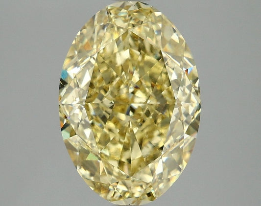 Lab-Grown Oval Diamond - 4.09 Carats, Fancy Intense Yellow Color, VVS2 Clarity - Certified by IGI - Report Number: LG675599579