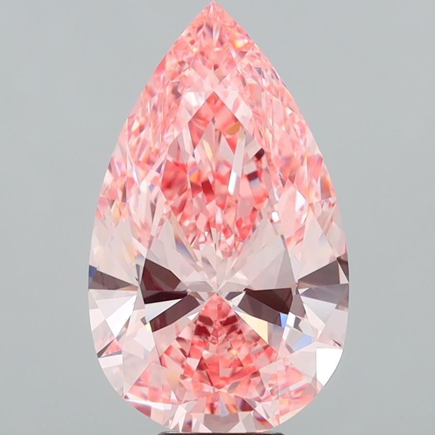 Lab-Grown Pear Diamond - 8.07 Carats, Fancy Vivid Pink Color, VS1 Clarity - Certified by IGI - Report Number: LG692534583