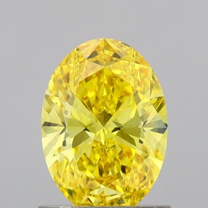 Lab-Grown Oval Diamond - 1.0 Carats, Fancy Vivid Yellow Color, VVS2 Clarity - Certified by IGI - Report Number: LG691539997