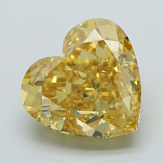 Lab-Grown Heart Diamond - 5.03 Carats, Fancy Vivid Yellow Color, VS1 Clarity - Certified by IGI - Report Number: LG683583643