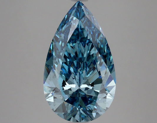 Lab-Grown Pear Diamond - 4.52 Carats, Fancy Vivid Blue Color, VS2 Clarity - Certified by IGI - Report Number: LG625410152