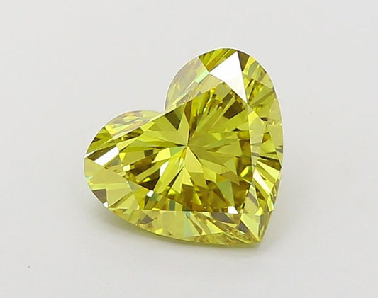 Lab-Grown Heart Diamond - 2.0 Carats, Fancy Intense Yellow Color, VS1 Clarity - Certified by IGI - Report Number: LG642478143