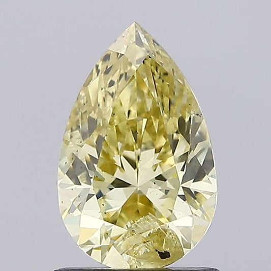 Lab-Grown Pear Diamond - 1.02 Carats, Fancy Intense Yellow Color, I1 Clarity - Certified by IGI - Report Number: LG623413730