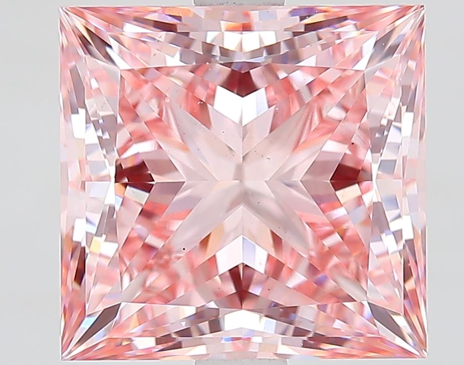 Lab-Grown Princess Diamond - 4.01 Carats, Fancy Intense Pink Color, VS2 Clarity - Certified by IGI - Report Number: LG633465209