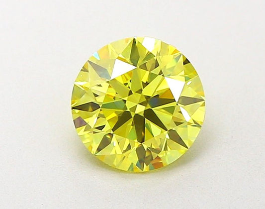 Lab-Grown Round Diamond - 1.52 Carats, Fancy Intense Yellow Color, VVS2 Clarity - Certified by IGI - Report Number: LG651495267