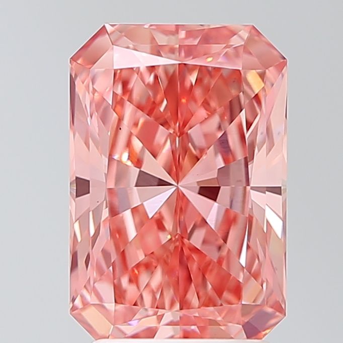 Lab-Grown Radiant Diamond - 2.55 Carats, Fancy Vivid Pink Color, VS1 Clarity - Certified by IGI - Report Number: LG681516101