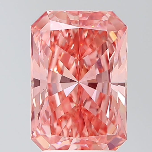 Lab-Grown Radiant Diamond - 2.55 Carats, Fancy Vivid Pink Color, VS1 Clarity - Certified by IGI - Report Number: LG681516101