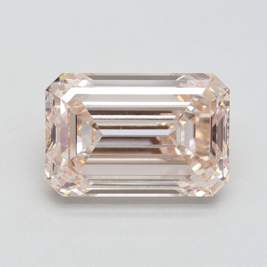 Lab-Grown Emerald Diamond - 7.01 Carats, Fancy Pink Color, VS1 Clarity - Certified by IGI - Report Number: LG612341901