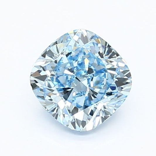 Lab-Grown Cushion Diamond - 1.03 Carats, Fancy Vivid Blue Color, VVS2 Clarity - Certified by IGI - Report Number: LG639427927