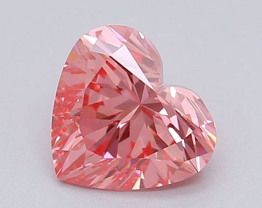 Lab-Grown Heart Diamond - 1.05 Carats, Fancy Vivid Pink Color, VS1 Clarity - Certified by IGI - Report Number: LG615366991