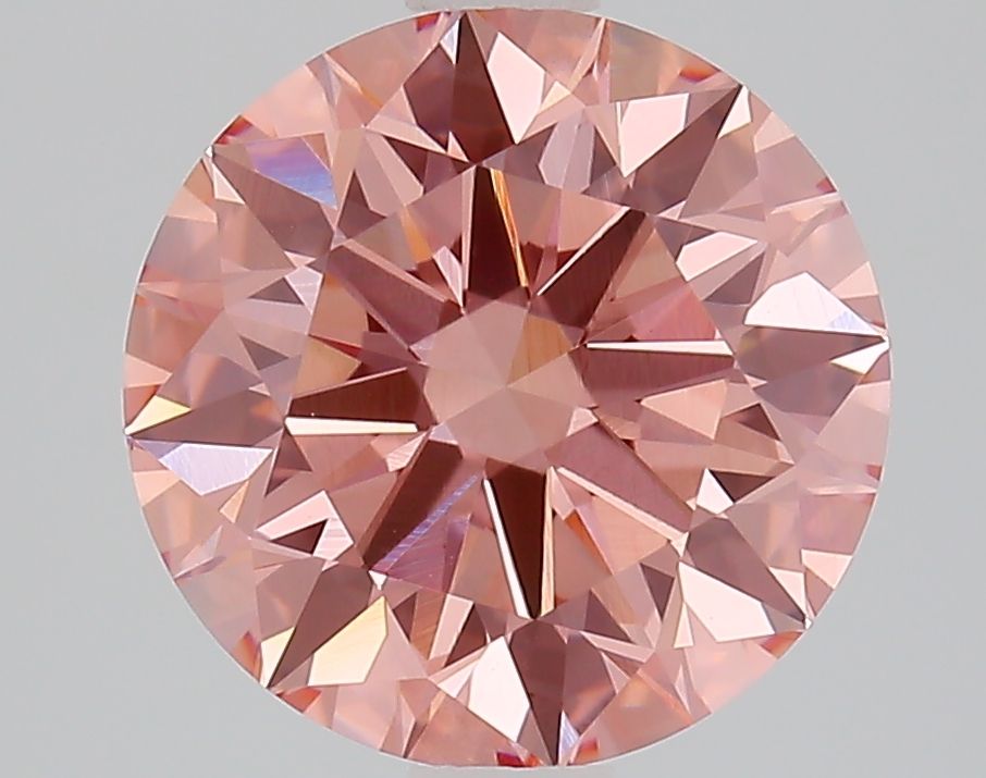 Lab-Grown Round Diamond - 2.5 Carats, Fancy Intense Pink Color, VS1 Clarity - Certified by IGI - Report Number: LG648493329
