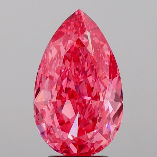 Lab-Grown Pear Diamond - 6.04 Carats, Fancy Vivid Pink Color, VS2 Clarity - Certified by IGI - Report Number: LG687597366