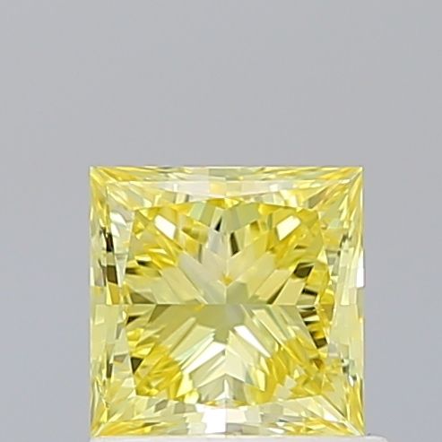 Lab-Grown Princess Diamond - 1.0 Carats, Fancy Vivid Yellow Color, VS1 Clarity - Certified by IGI - Report Number: LG657417632
