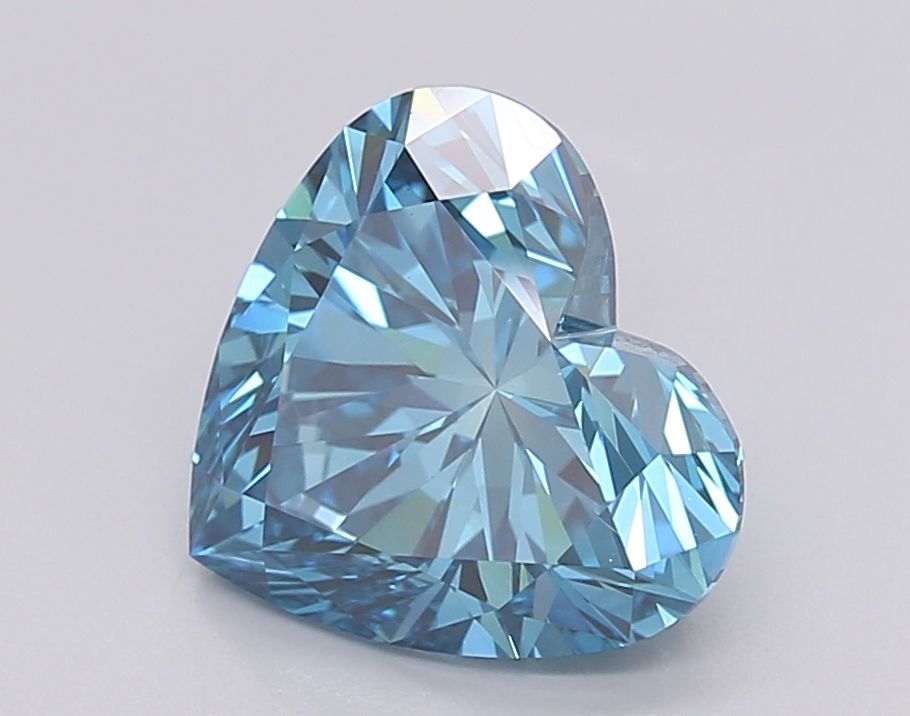 Lab-Grown Heart Diamond - 3.06 Carats, Fancy Vivid Blue Color, VS1 Clarity - Certified by IGI - Report Number: LG595380960