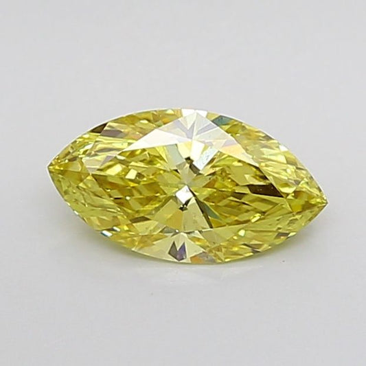 Lab-Grown Marquise Diamond - 1.05 Carats, Fancy Intense Yellow Color, VS2 Clarity - Certified by IGI - Report Number: LG651410860
