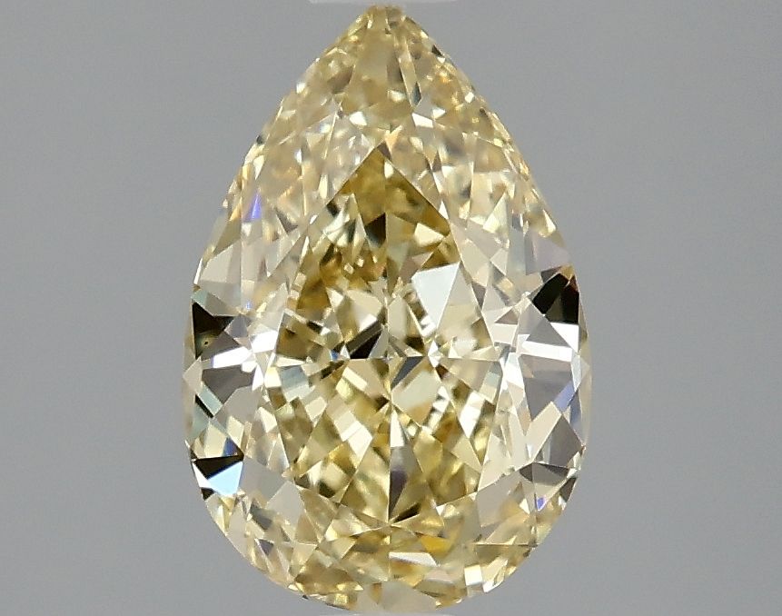 Lab-Grown Pear Diamond - 2.01 Carats, Fancy Intense Yellow Color, VVS2 Clarity - Certified by IGI - Report Number: LG663405750